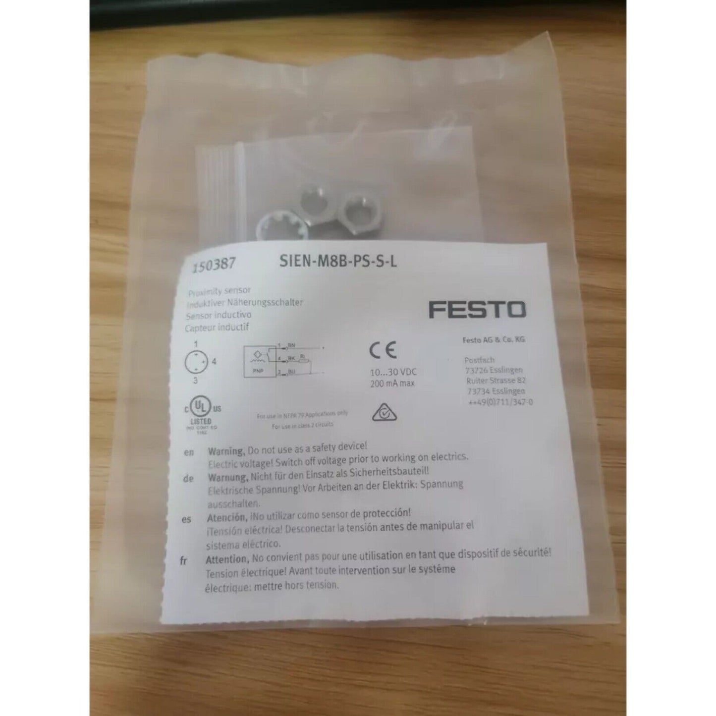 Sensor | Festo | SIEN-M8B-PS-S-L 150387 PROXIMITY SENSOR