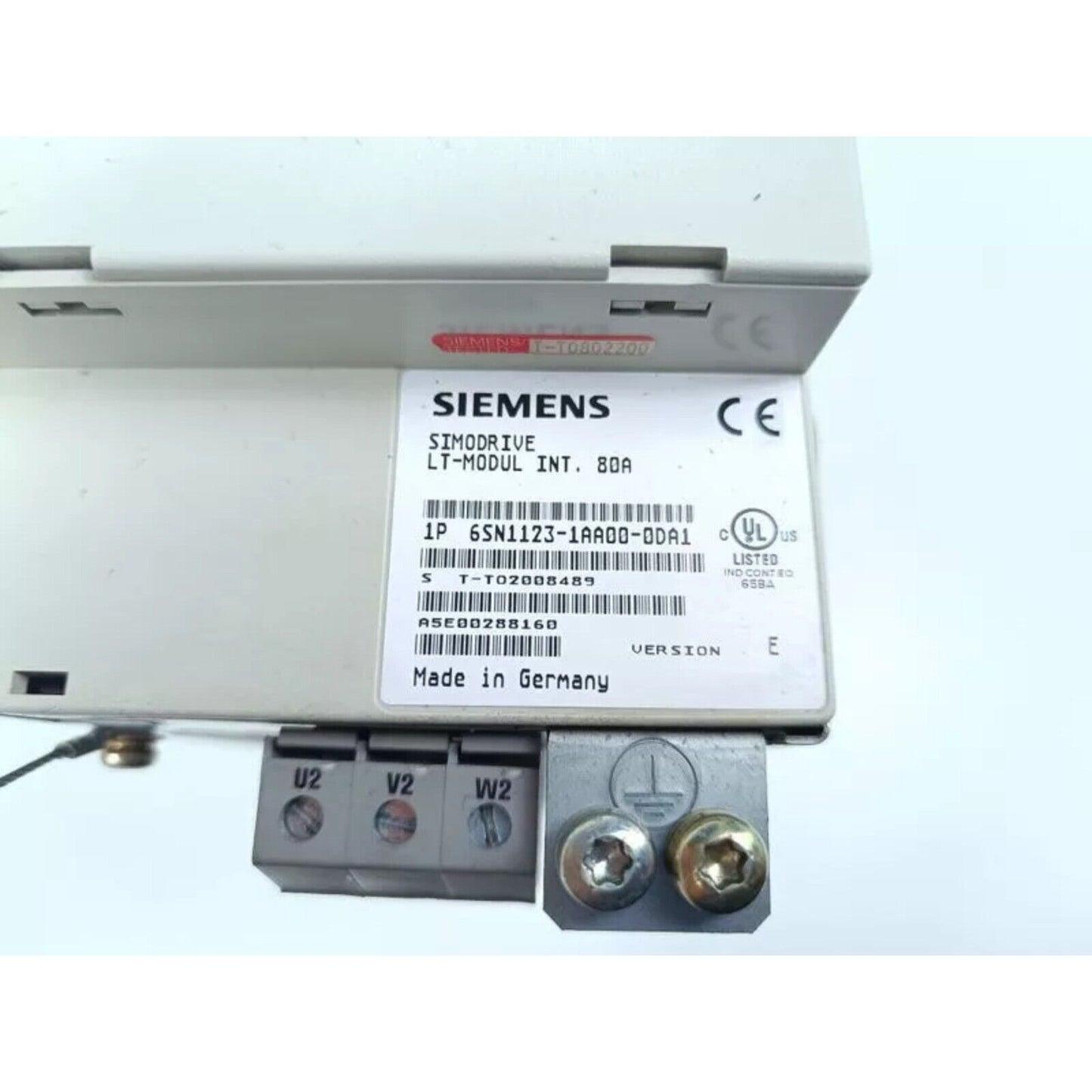 Siemens SIMODRIVE LT-MODUL INT. 80A industrial automation part, model 6SN1123-1AA00-0DA1, made in Germany