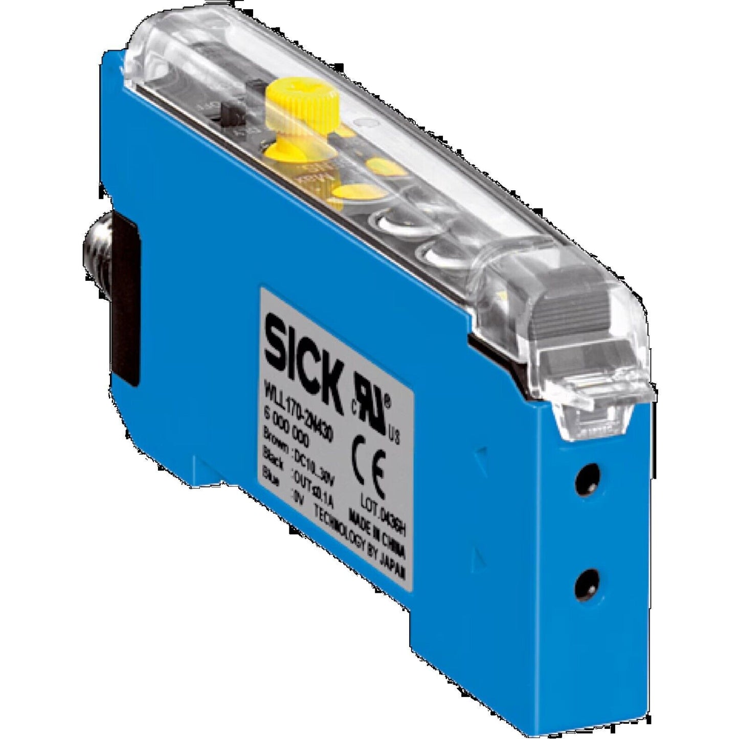 SICK WLL170-2P430 Photoelectric Proximity Switch Sensor, blue housing with transparent cover, industrial automation sensor.