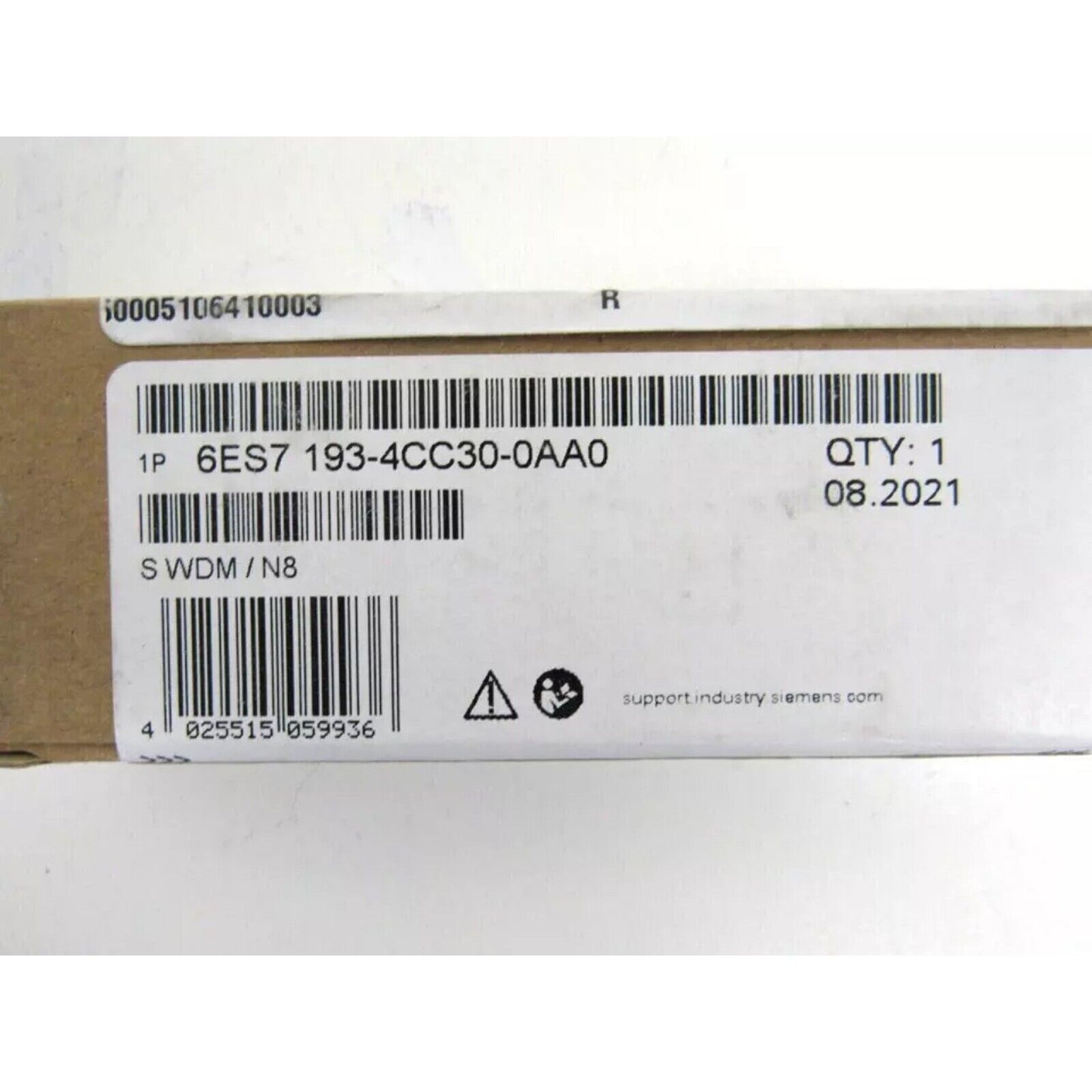 Siemens 6ES7 193-4CC30-0AA0 terminal module label, QTY: 1, industrial automation part.
