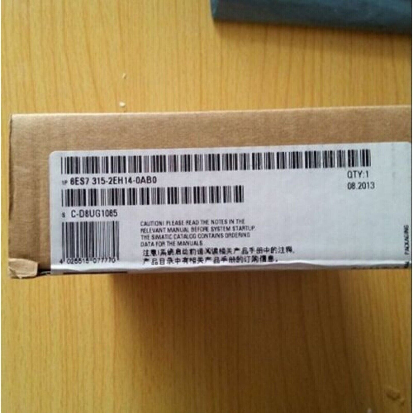 Siemens S7-300 CPU 315-2 PN/DP 6ES7315-2EH14-0AB0 product box with barcode and specifications