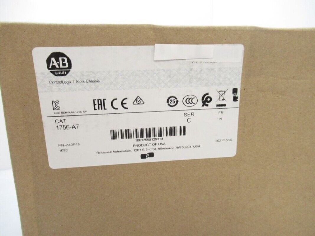 Allen-Bradley 1756-A7 ControlLogix 7 Slots Chassis, new factory sealed industrial automation PLC component, SER C