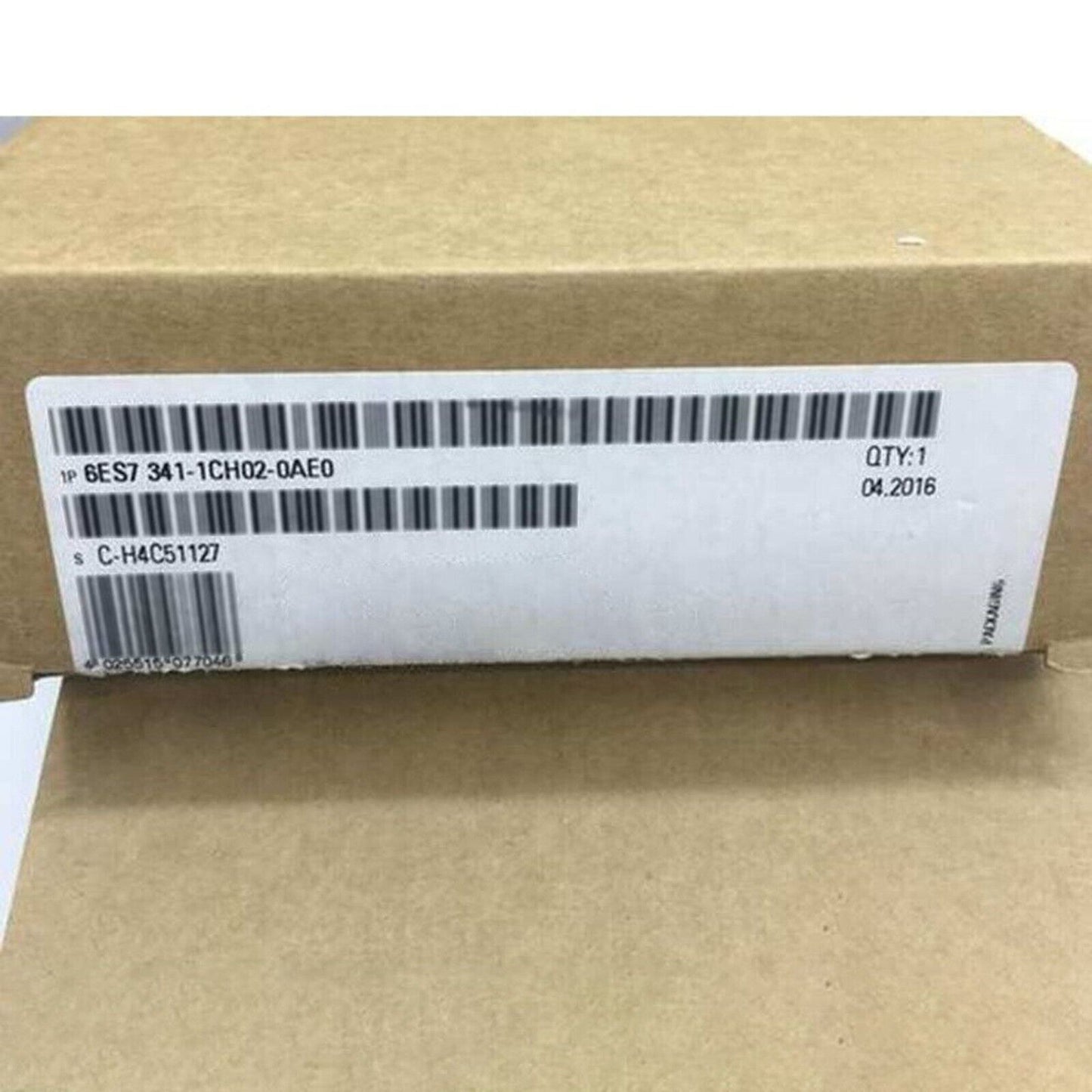 Siemens SIMATIC S7-300 CP 341 box, 6ES7 341-1CH02-0AE0. Industrial automation equipment packaging.