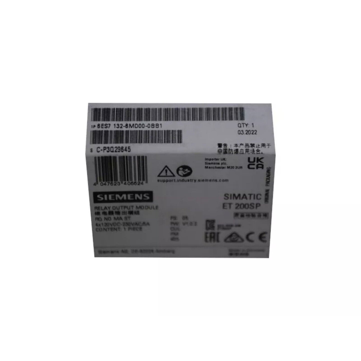 Siemens SIMATIC ET 200SP Relay Output Module 6ES7132-6MD00-0BB1, Industrial Automation Part