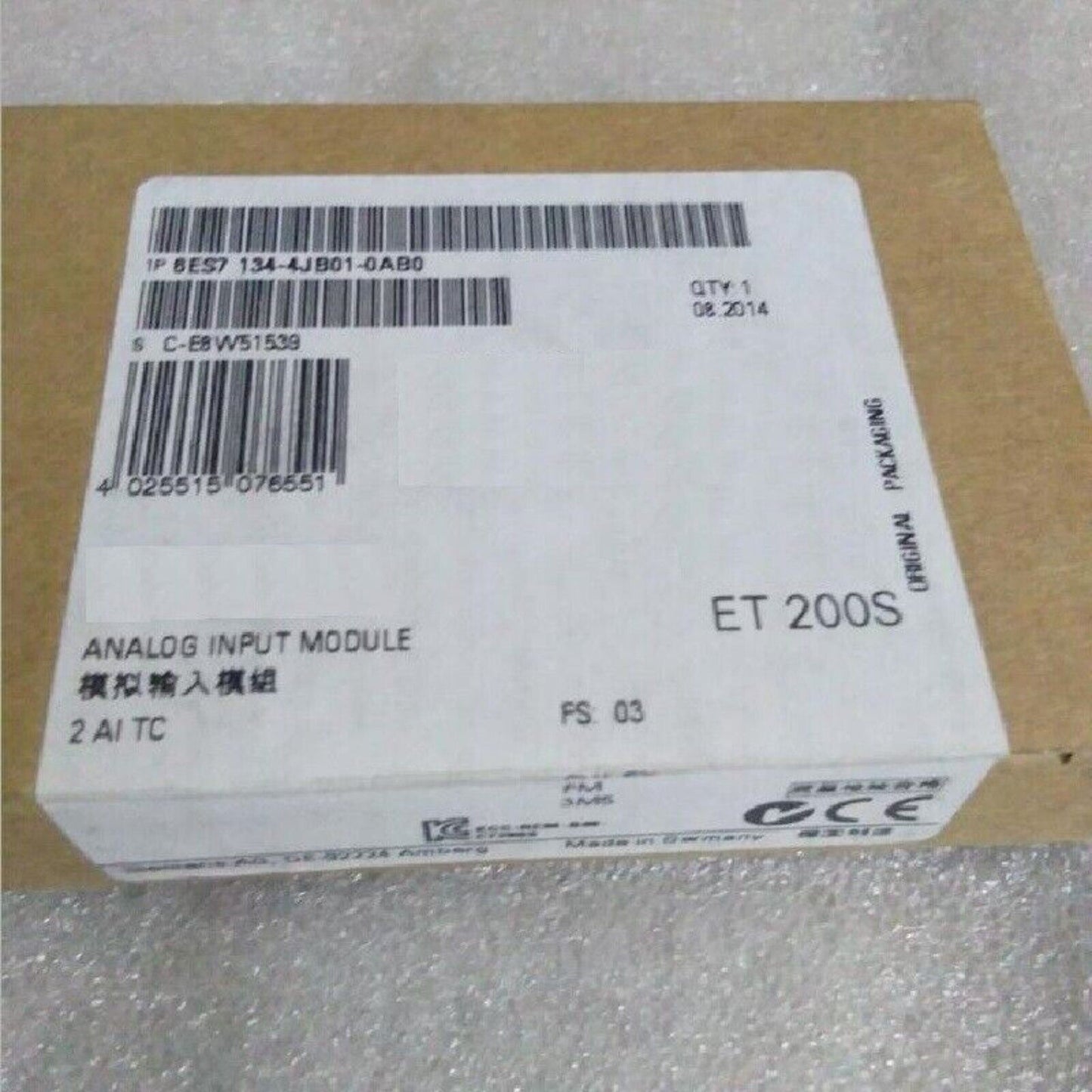 Siemens ET 200S Analog Input Module 6ES7134-4JB01-0AB0, industrial automation part