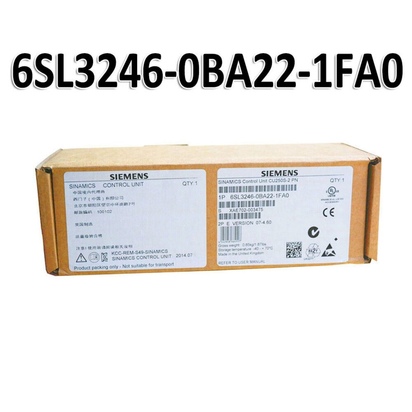PLC | Siemens | 6SL3 246-0BA22-1FA0 6SL3246-0BA22-1FA0 SINAMICS G120 CONTROL UNIT