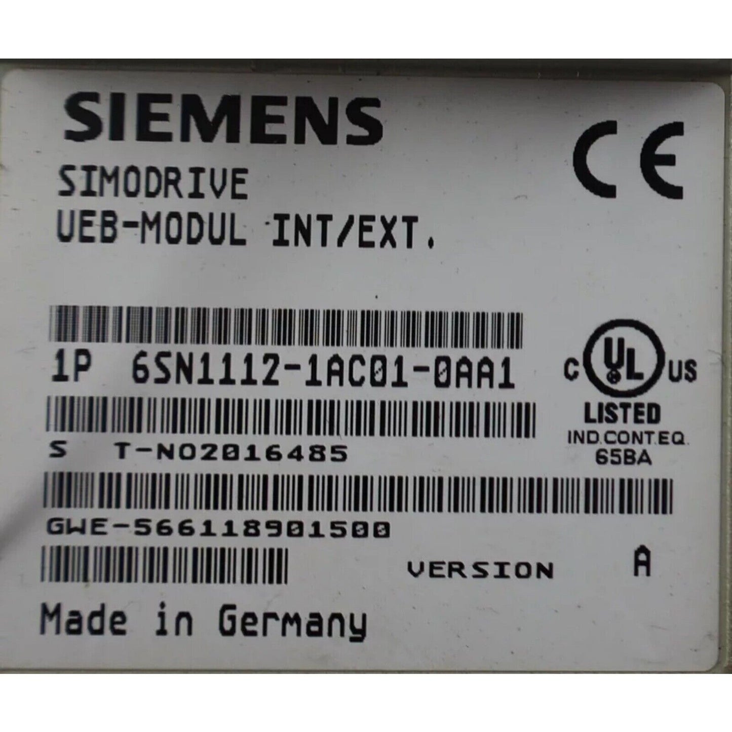 Drives/Drive Modules | Siemens | 6SN1112-1AC01-0AA1 6SN1 112-1AC01-0AA1 Simodrive UEB Module