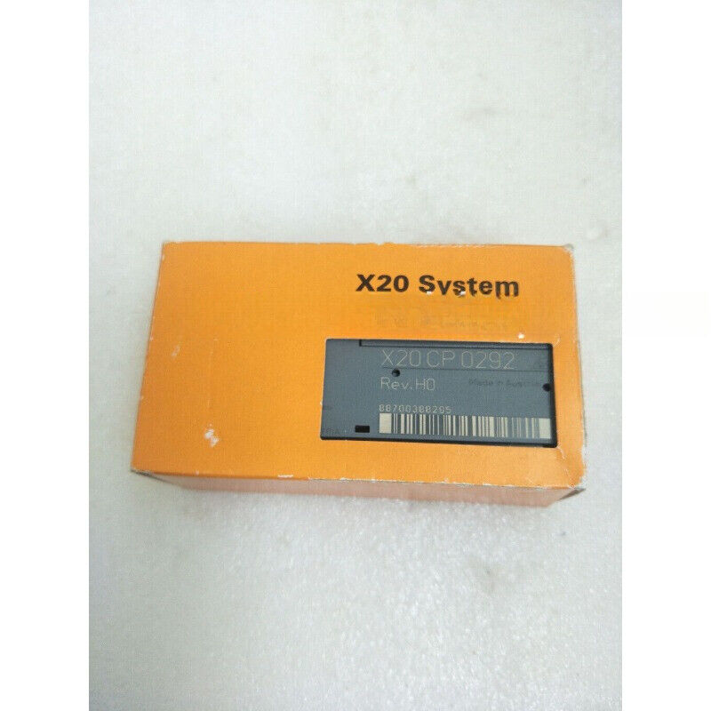 B&R X20CP0292 PLC controller module in its original orange packaging, labeled X20 System.