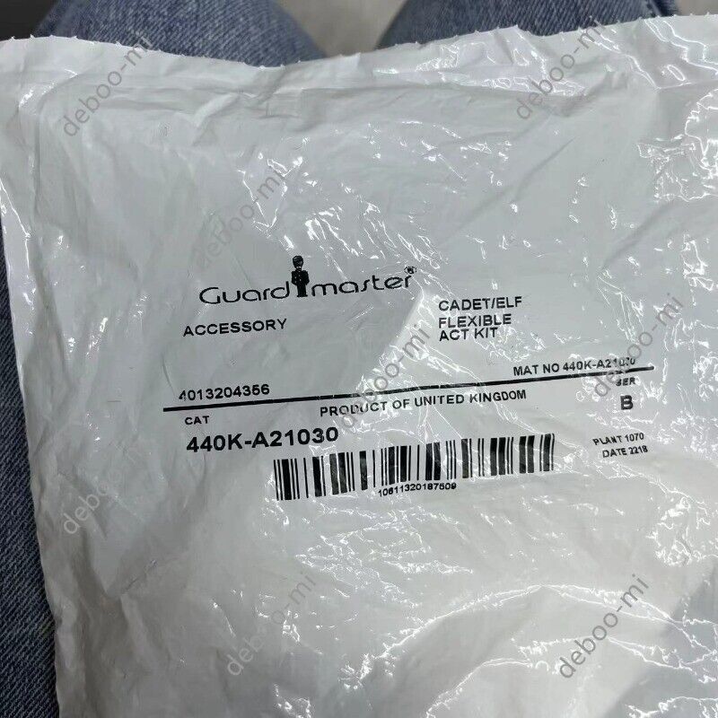 Allen-Bradley 440K-A21030 Guard Master Safety Interlock Switch Actuator Kit in packaging, Product of United Kingdom.