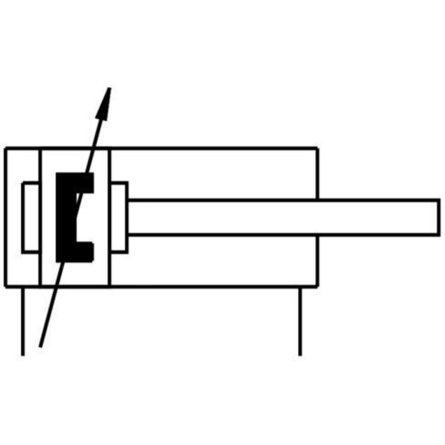 Diagram of Festo DZH-16-40-PPV-A flat cylinder, automation part, technical drawing.