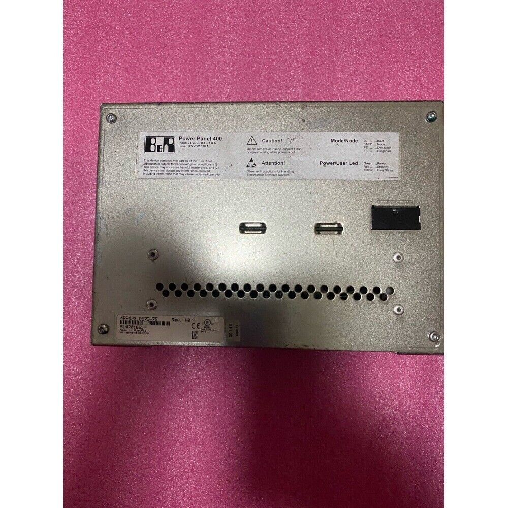 B&R Power Panel 400 industrial automation component, featuring Mode/Node and Power/User LED indicators