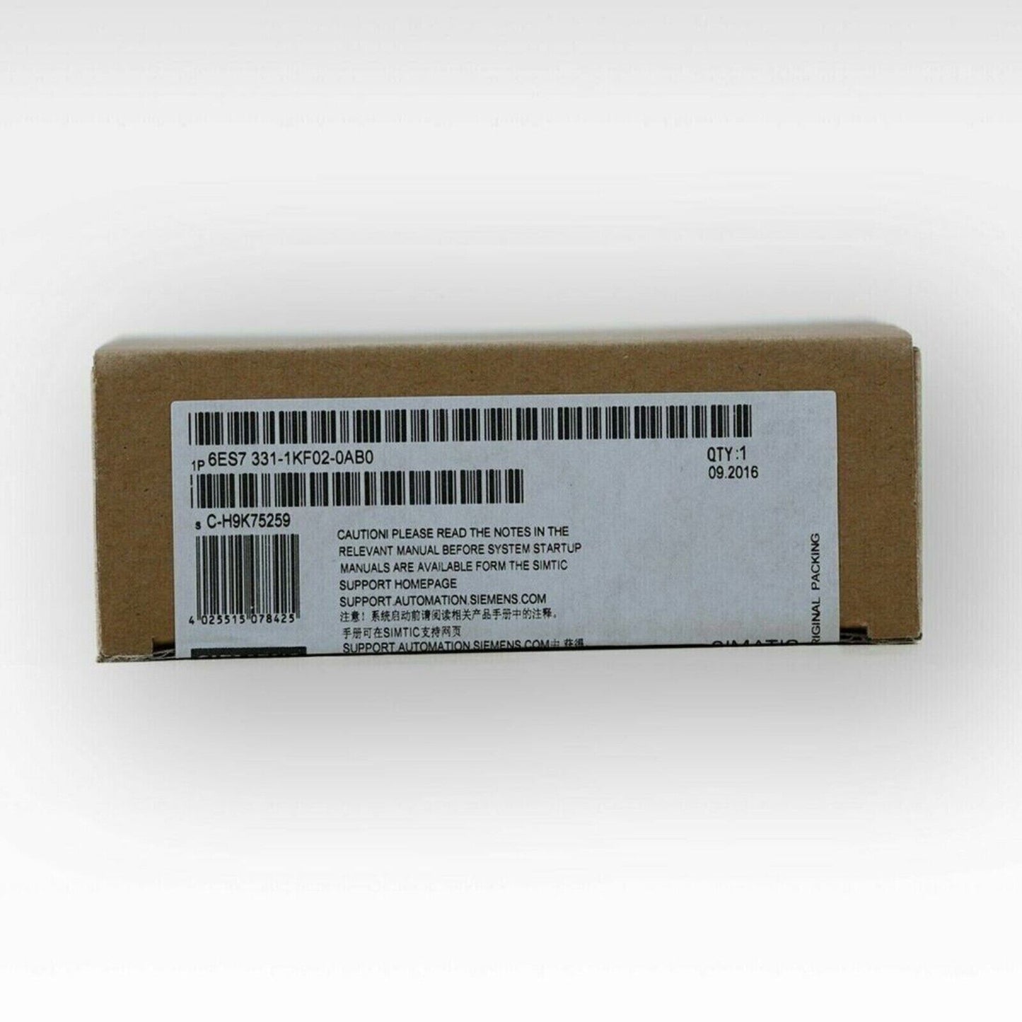 SIMATIC S7-300 6ES7331-1KF02-0AB0 module box, industrial automation part, Siemens S7-300 analog input.