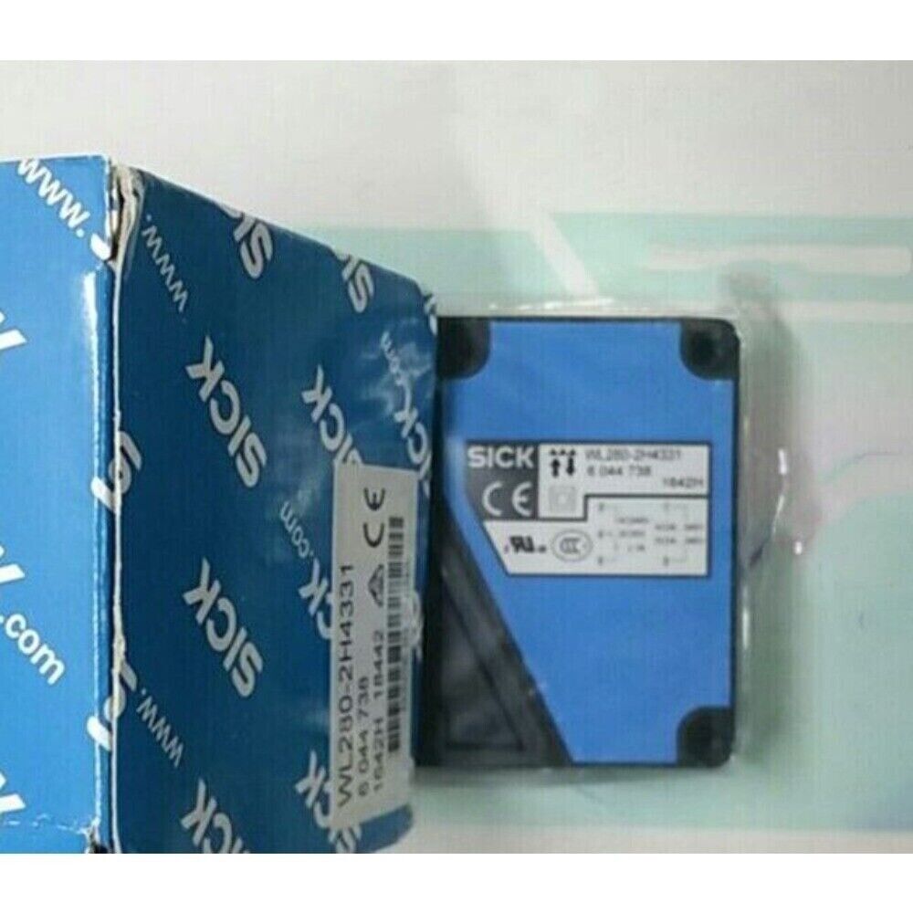 SICK WL280-2H4331 photoelectric sensor product label, featuring model and part numbers, industrial automation component