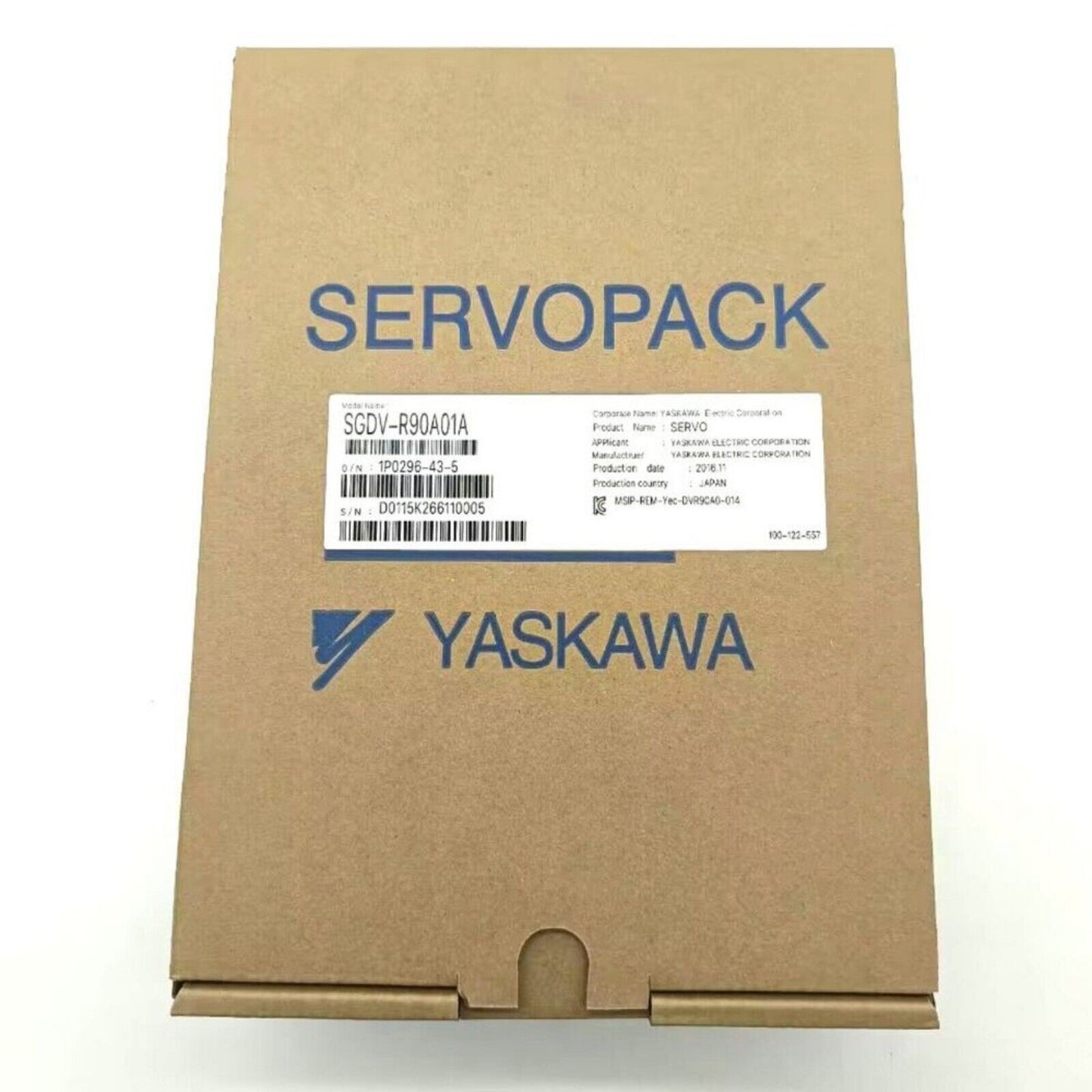 YASKAWA SGDV-R90A01A SERVOPACK box, new sealed, industrial servo drive components.