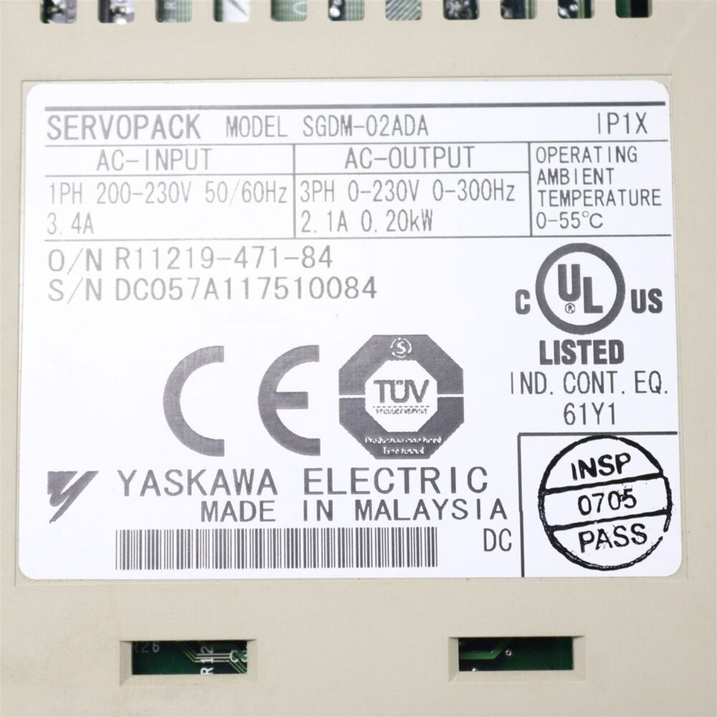 Servo Drive | YASKAWA | ELECTRIC SERVOPACK SGDM-02ADA