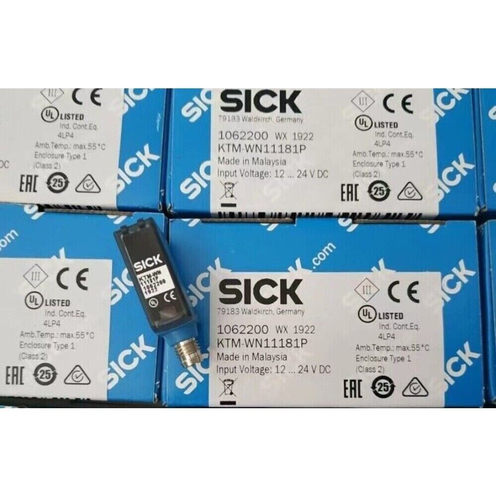 SICK KTM-WN11181P sensor, industrial automation part, blue housing, factory packaging