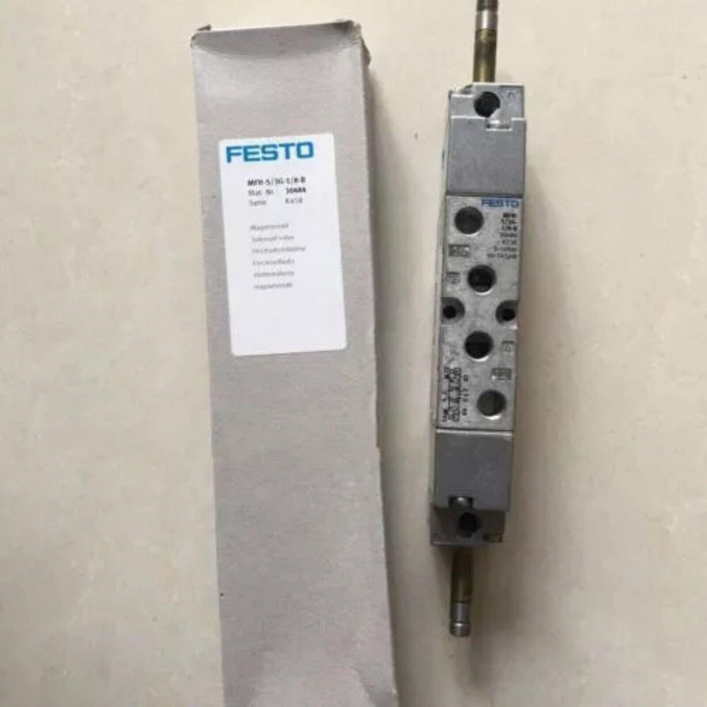 FESTO MFH-5/3G-1/8-B Solenoid Valve, silver metal industrial automation part