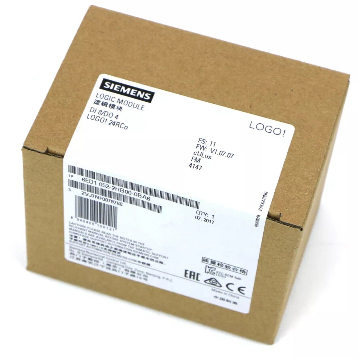PLC | Siemens | 6ED1052-2HB00-0BA6 6ED1 052-2HB00-0BA6 LOGO 24RCO (AC) logic module