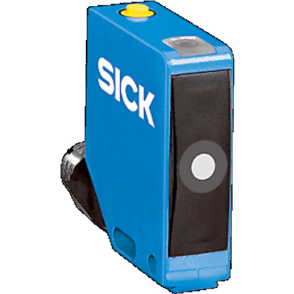 SICK UC12-11231 Ultrasonic Sensor, blue housing with black face and circular sensor.