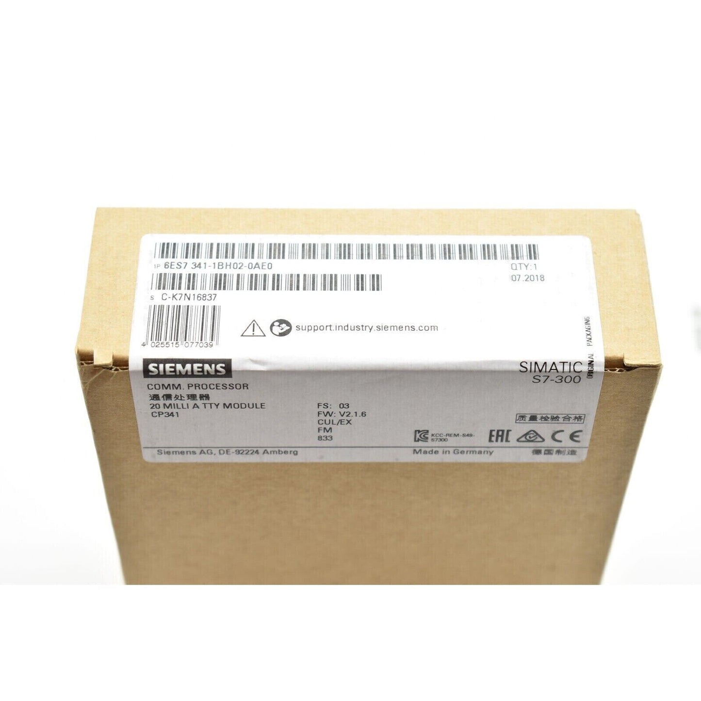 Siemens SIMATIC S7-300 CP 341 PLC Module, Industrial Automation Part in box, Made in Germany.
