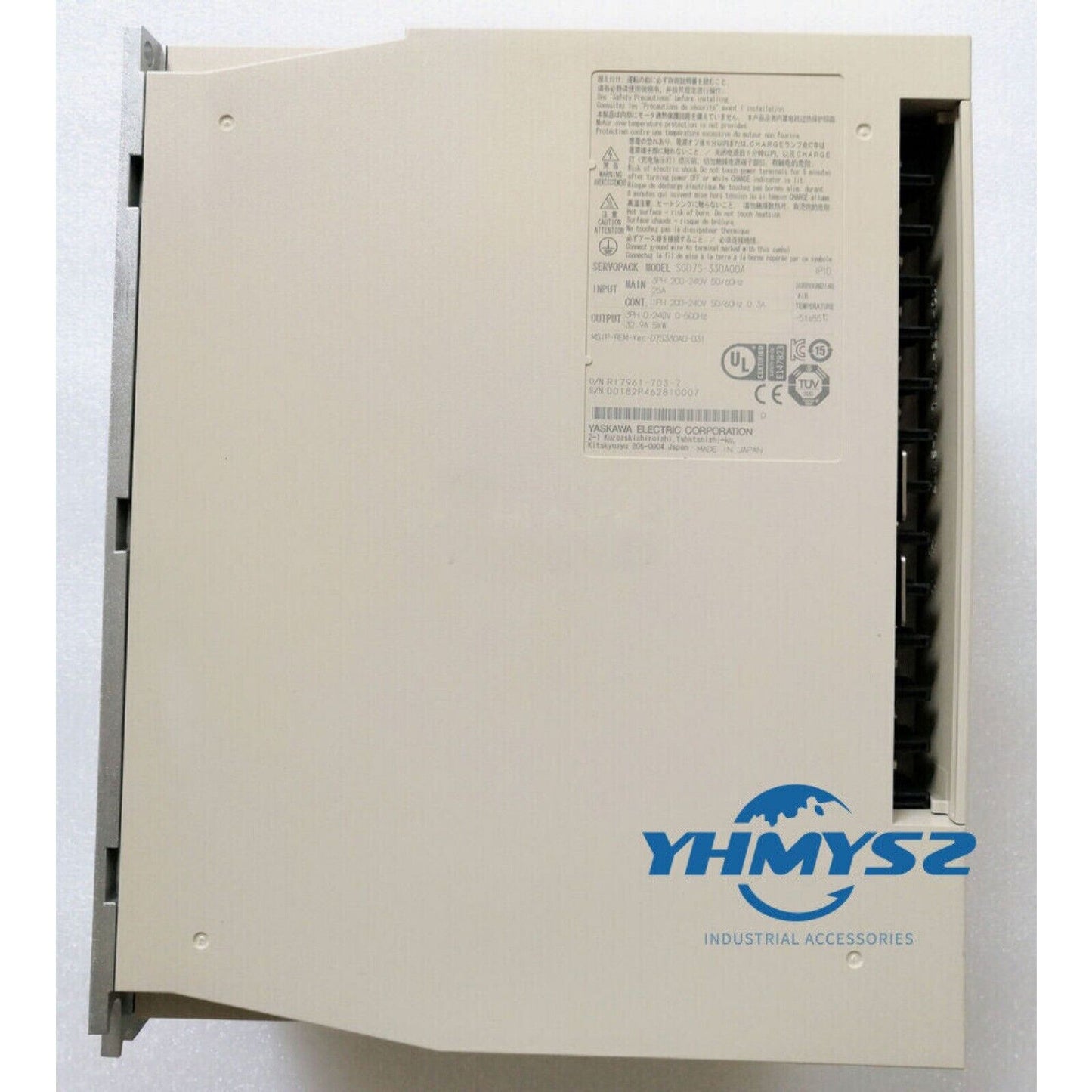 Yaskawa SGD7S-330A00A Servo Drive, beige and silver industrial automation component, YHMYSZ logo, industrial accessories