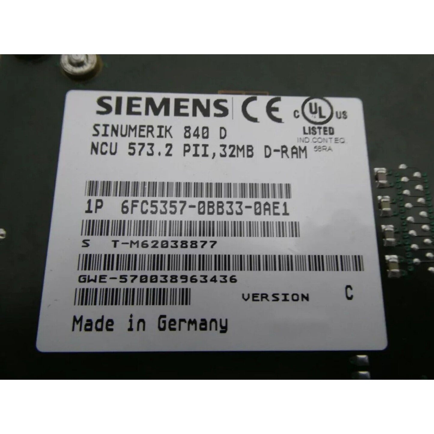 PLC | Siemens | 6FC5357-0BB33-0AE1 6FC5 357-0BB33-0AE1 SINUMERIK 840D/DE NCU 573.2