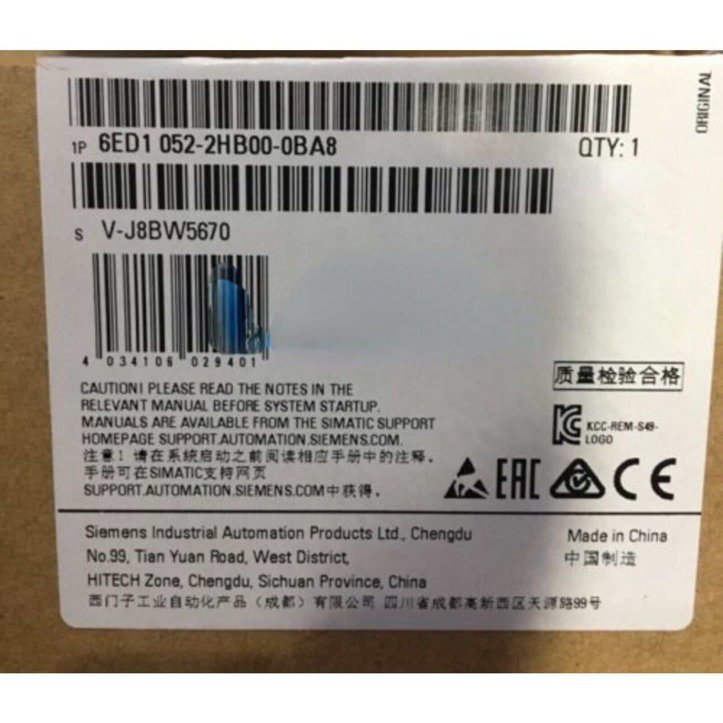 PLC | Siemens | 6ED1052-2HB00-0BA8 6ED1 052-2HB00-0BA8 LOGO 24RCEO (AC) logic module