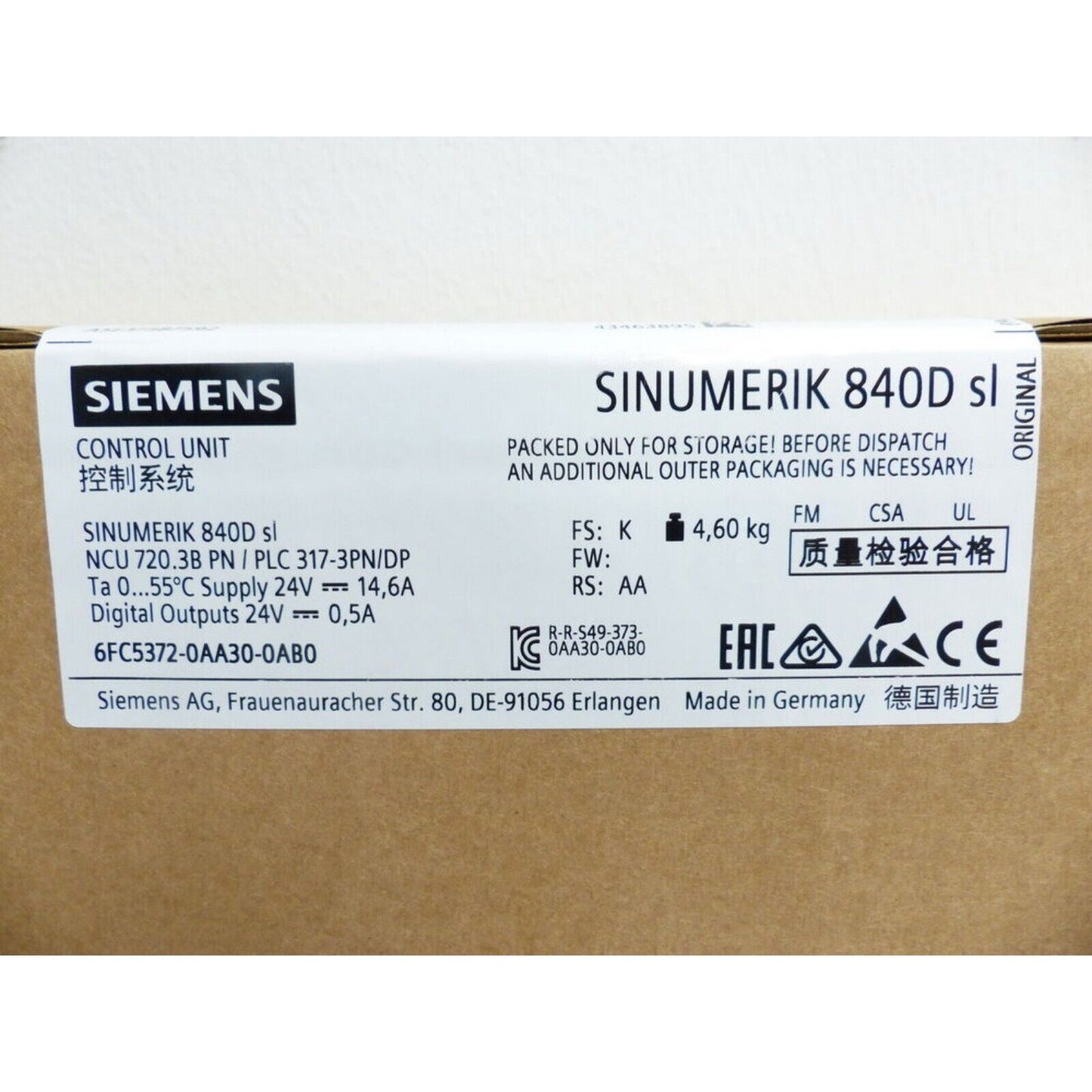 PLC | Siemens | 6FC5372-0AA30-0AB0 SINUMERIK 840D SL NCU 720.3B P Module