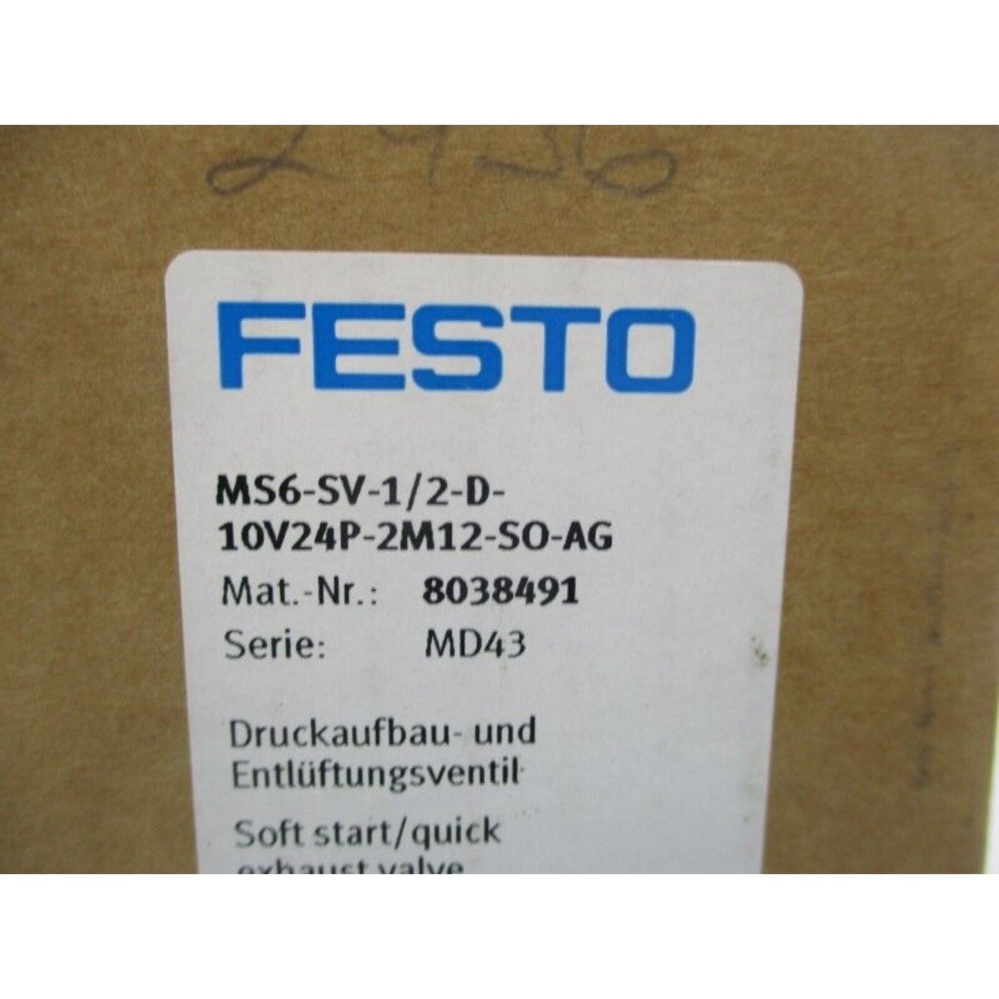 Controller | Festo | FESTO MS6-SV-1/2-D-10V24P-2M12-SO-AG 8038491 Quick Exhaust Valve