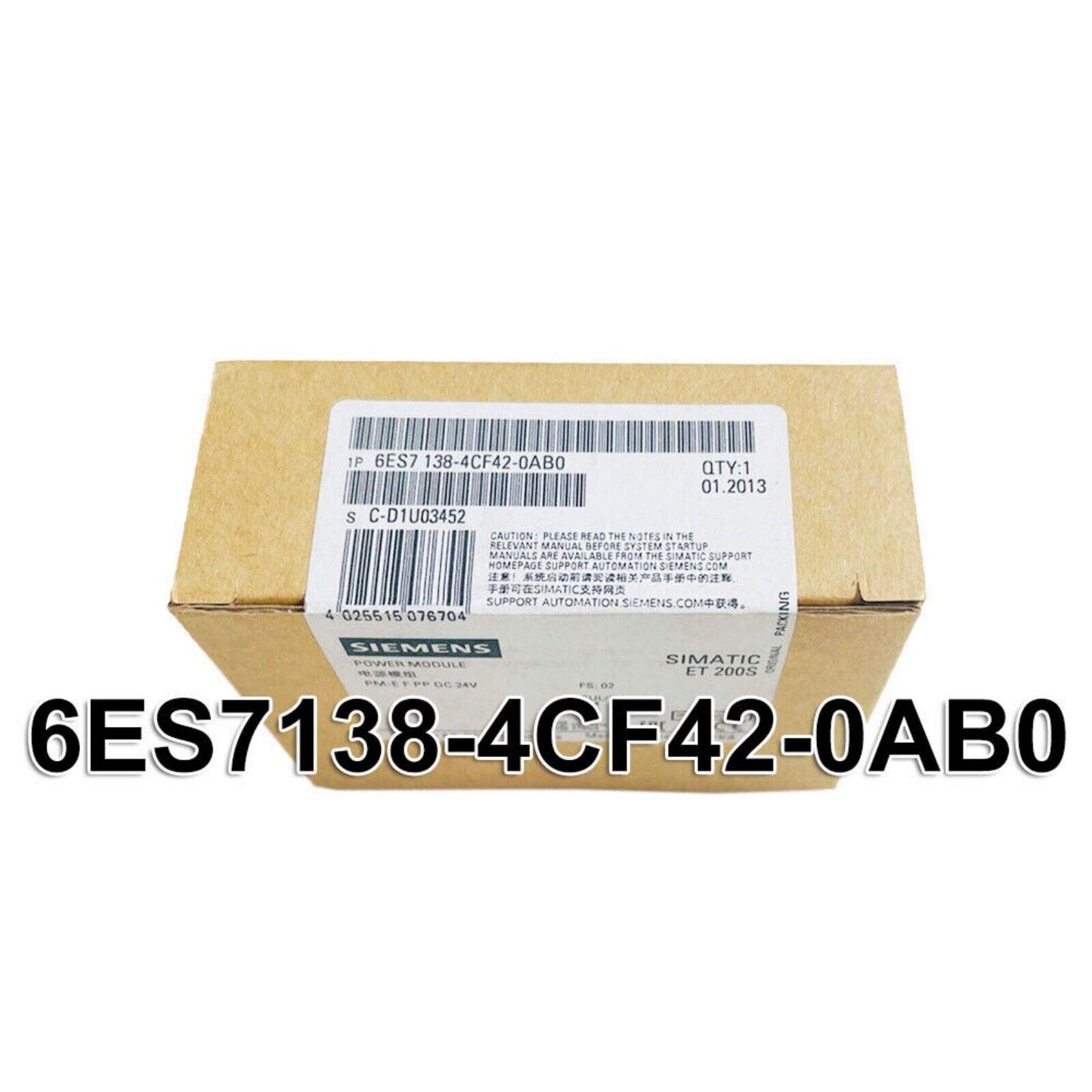 Industrial Communication | Siemens | 6ES7 138-4CF42-0AB0 6ES7138-4CF42-0AB0 PM-E Power Modules for ET200S