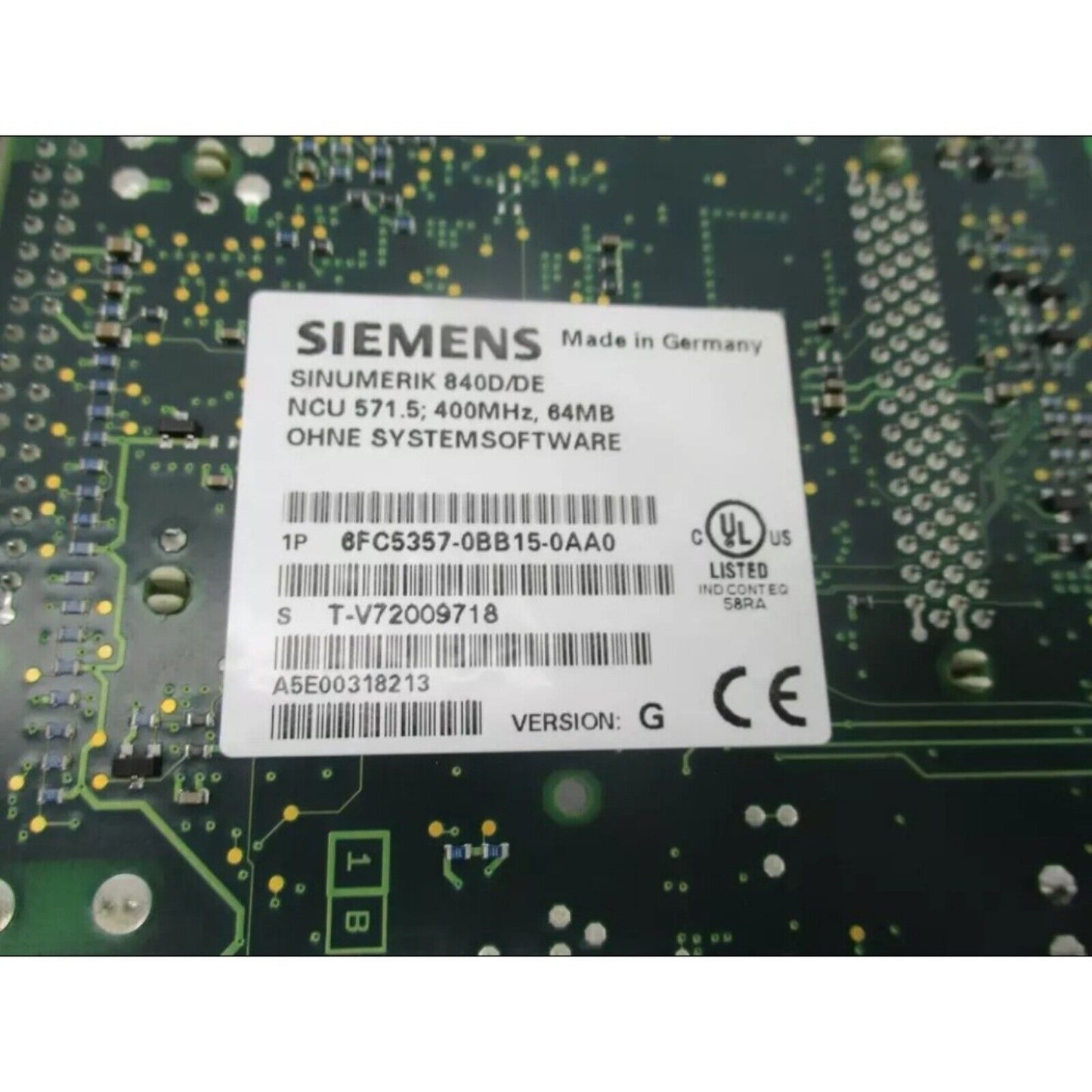 SIEMENS SINUMERIK 840D/DE CNC hardware circuit board with product details, industrial automation part