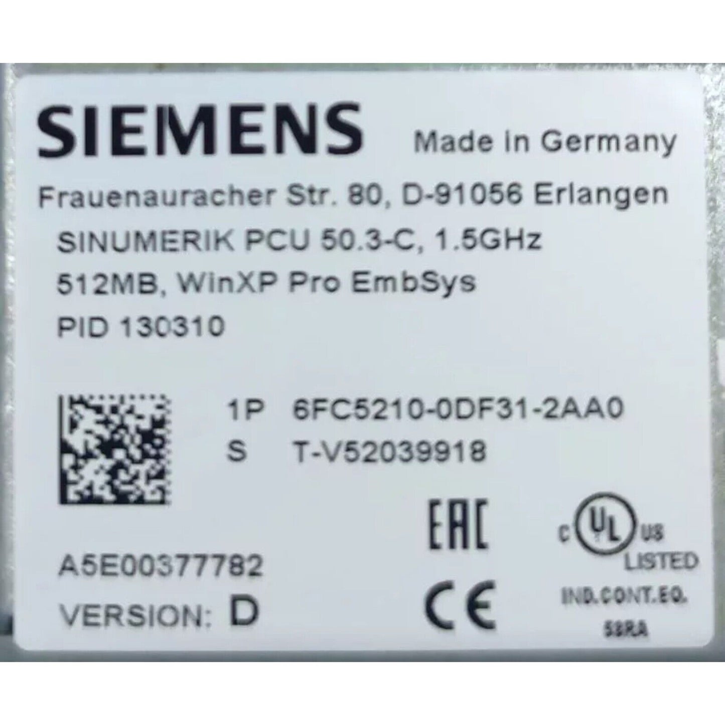Siemens SINUMERIK PCU 50.3-C PLC Module, Made in Germany, industrial automation part 6FC5210-0DF31-2AA0