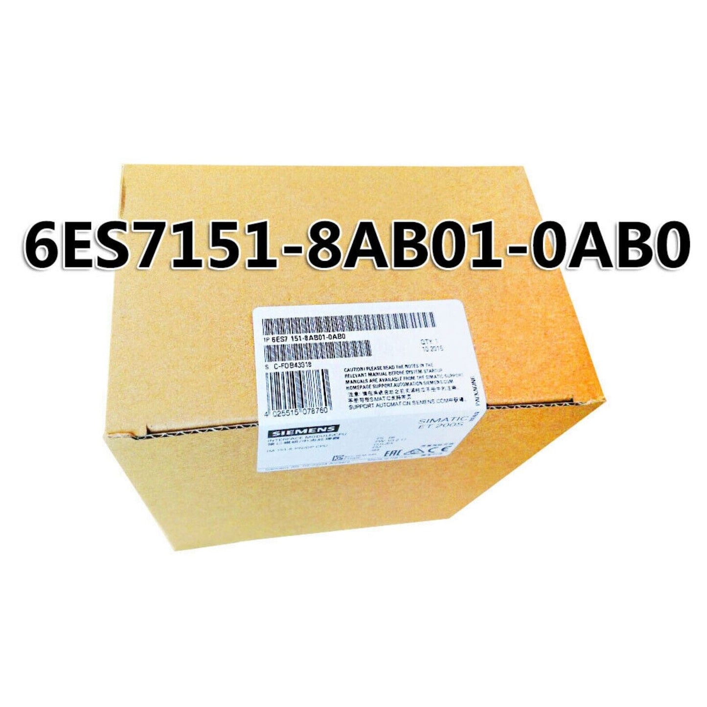 Industrial Communication | Siemens | 6ES7 151-8AB01-0AB0 6ES7151-8AB01-0AB0 IM151-8 PN/DP CPU for ET200