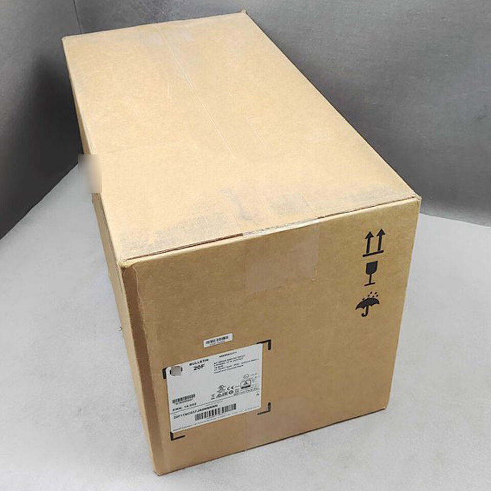 Allen-Bradley PowerFlex 70 AC Drive in shipping box, product number 20AD011A0AYNANC0, PLC