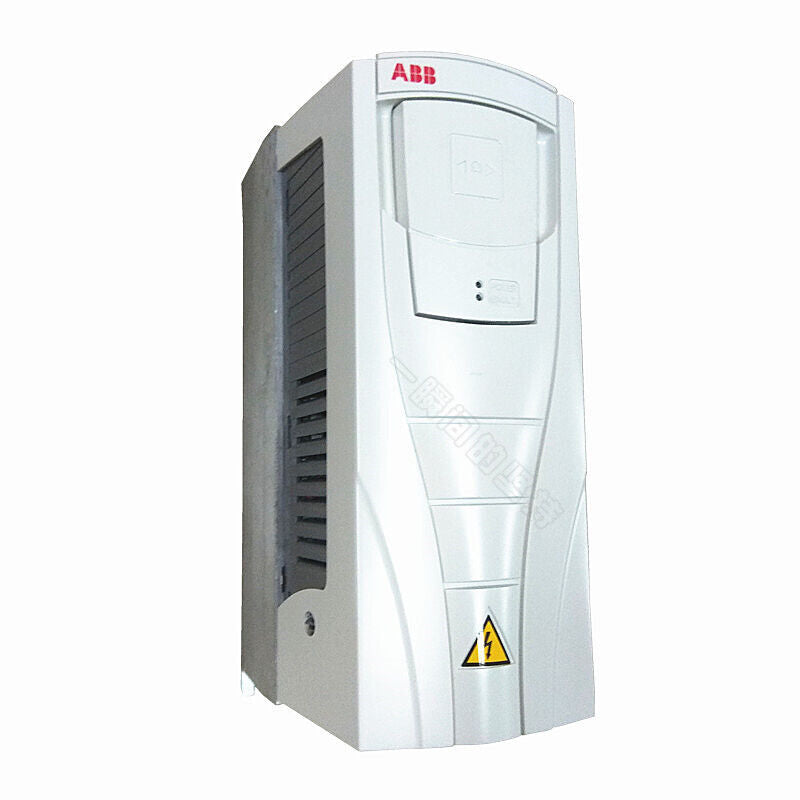 ABB ACS510-01-025A-4 Inverter, industrial drive unit, white, with warning sign, ACS510 Series.