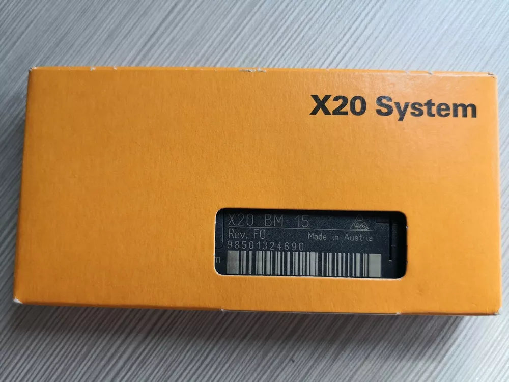 B&R X20 System Backplane Module in orange box. Model X20 BM 15.