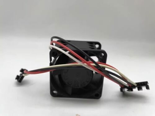 FANUC 1611VL-05W-B49 cooling fan. DC24V, black, with red, black, white wiring and connectors for PLC.