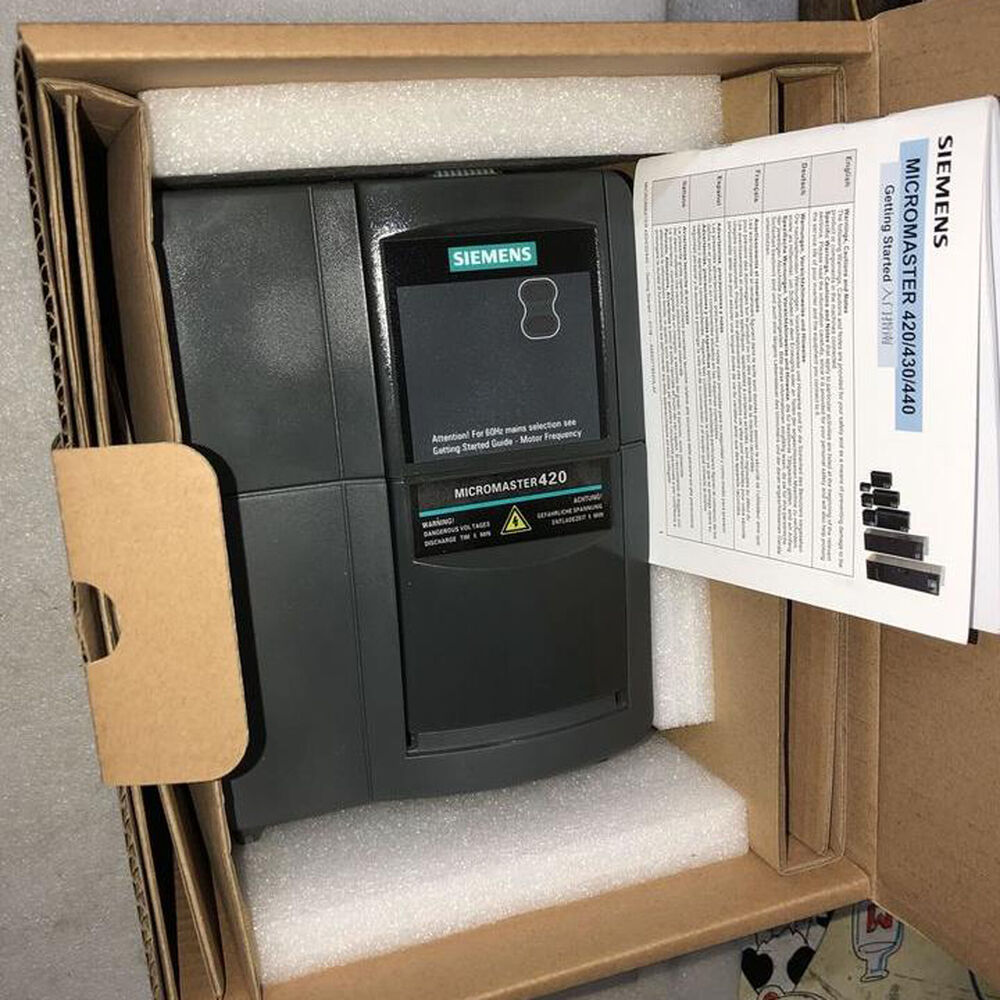 Siemens MICROMASTER 420 drive in original packaging. Industrial automation part for sale.