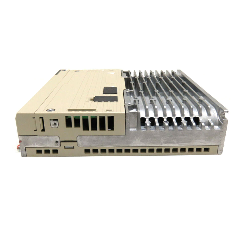 YASKAWA SGDV-2R8A01B002000 Servo Drive. Beige housing, silver heat sink. Industrial automation component, new in box.