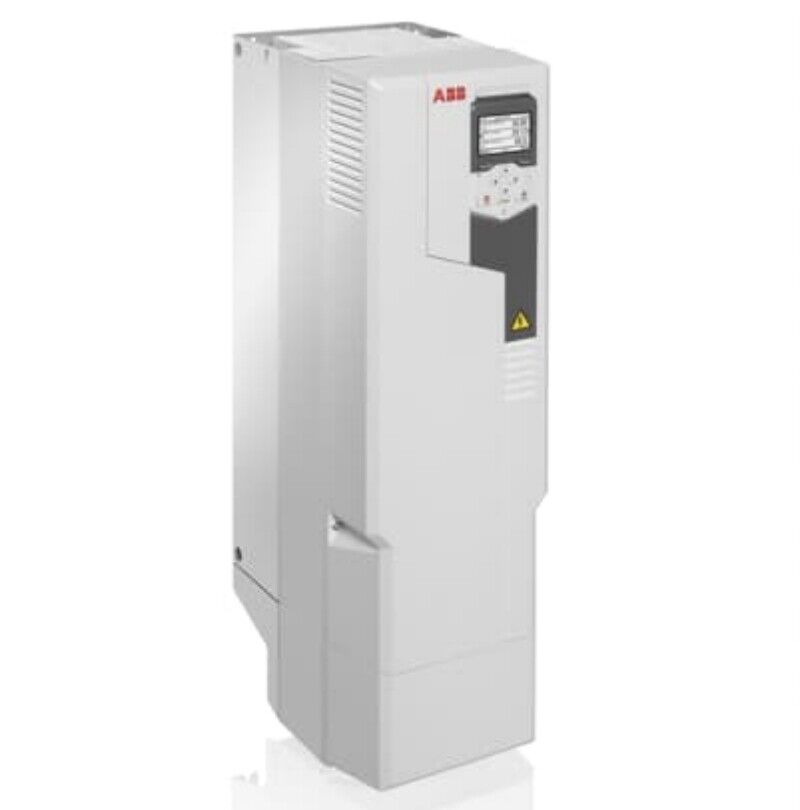 ABB ACS580-01-088A-4 frequency converter, white, with display and control panel.