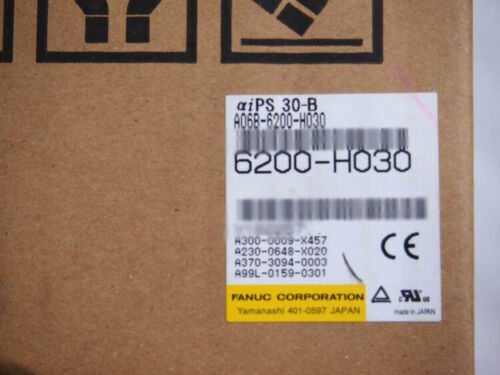 FANUC A06B-6200-H030 Servo Amplifier label on box. Industrial automation part for sale, fast shipping.