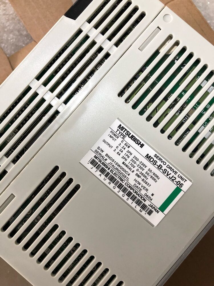 Mitsubishi MDS-B-SVJ2-06 Servo Drive Unit, industrial automation part, white housing with vents, fast shipping.