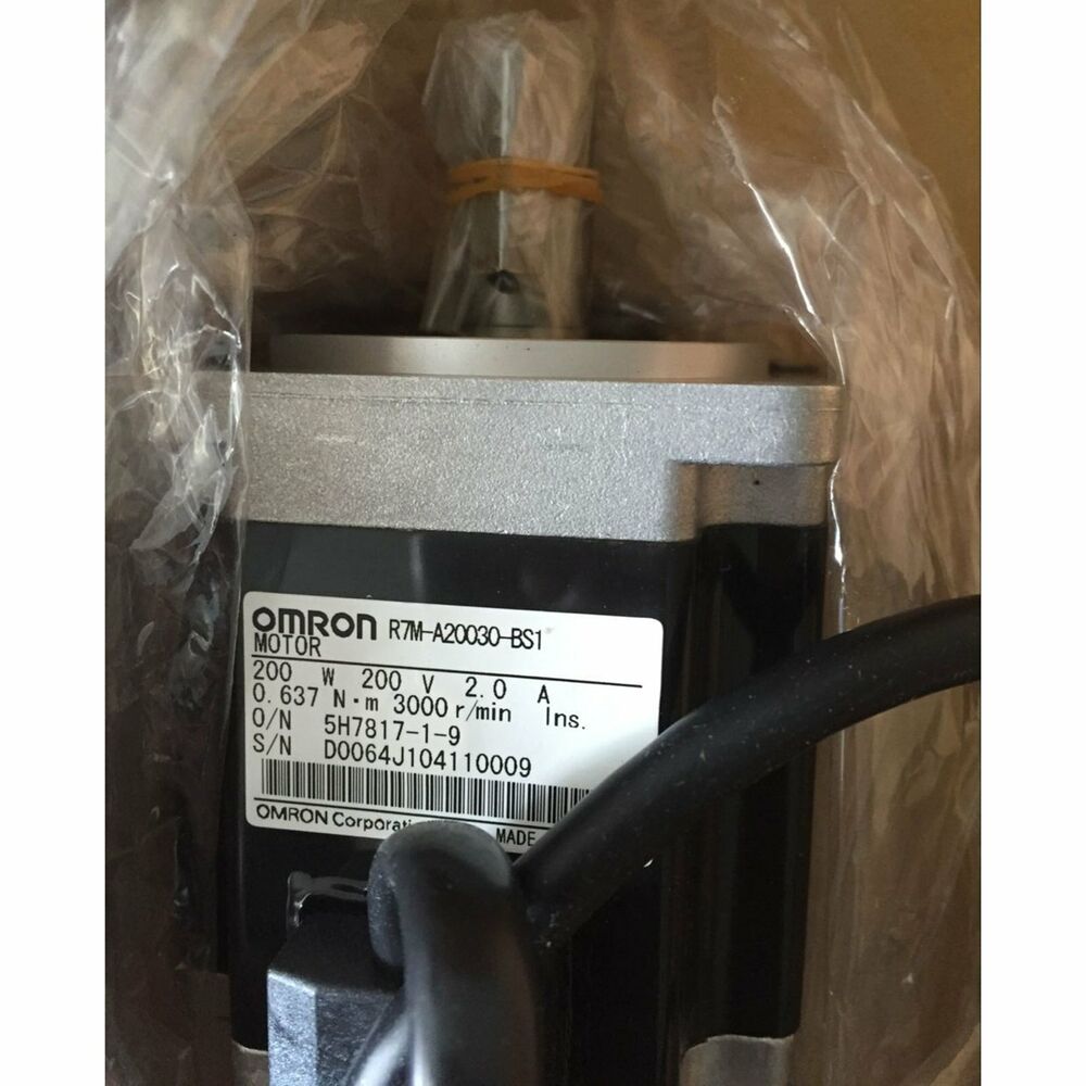 Omron R7M-A20030-BS1 Servo Motor, new industrial automation part with label details.