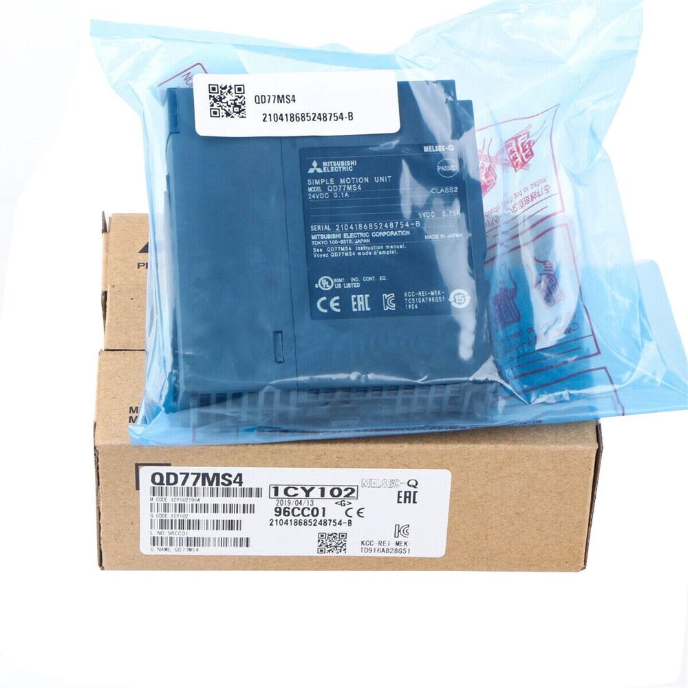 Mitsubishi QD77MS4 Simple Motion Unit PLC Module in packaging, industrial automation part.