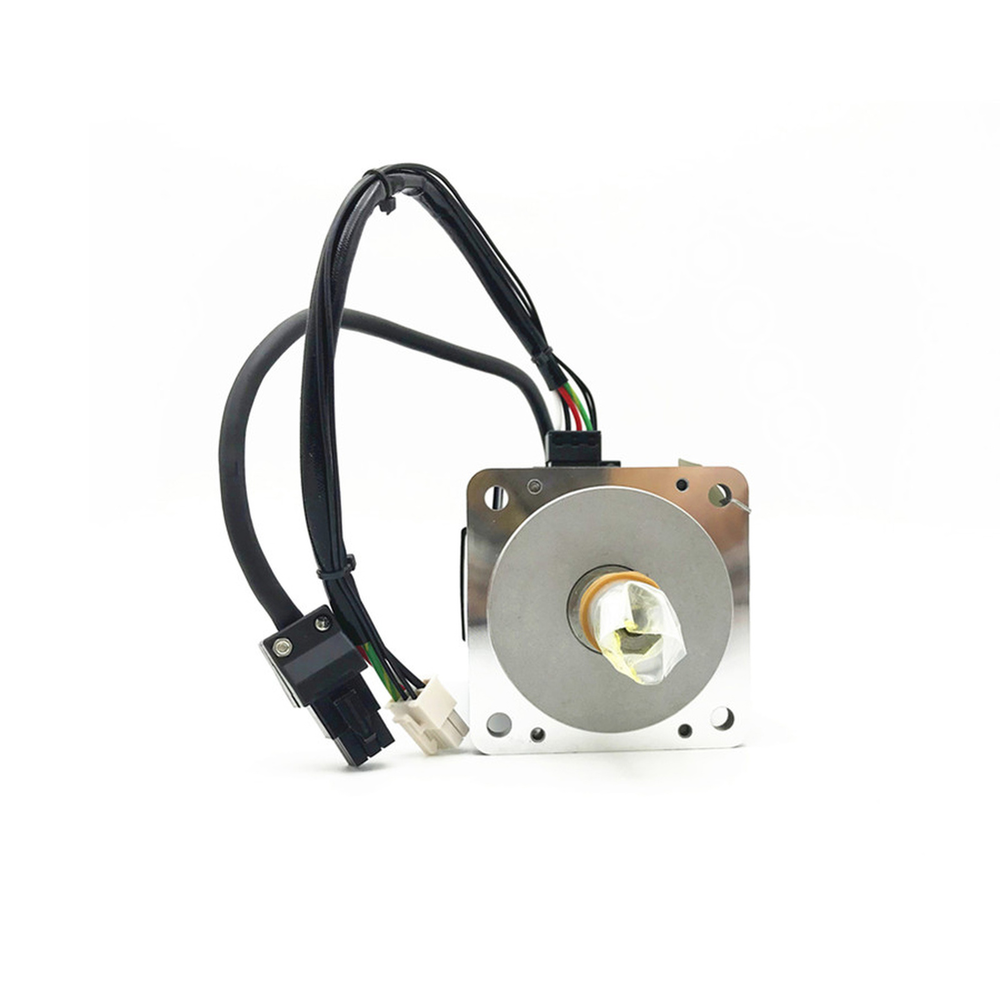 Mitsubishi HC-KFS73B servo motor with cables and connectors. Industrial automation part.