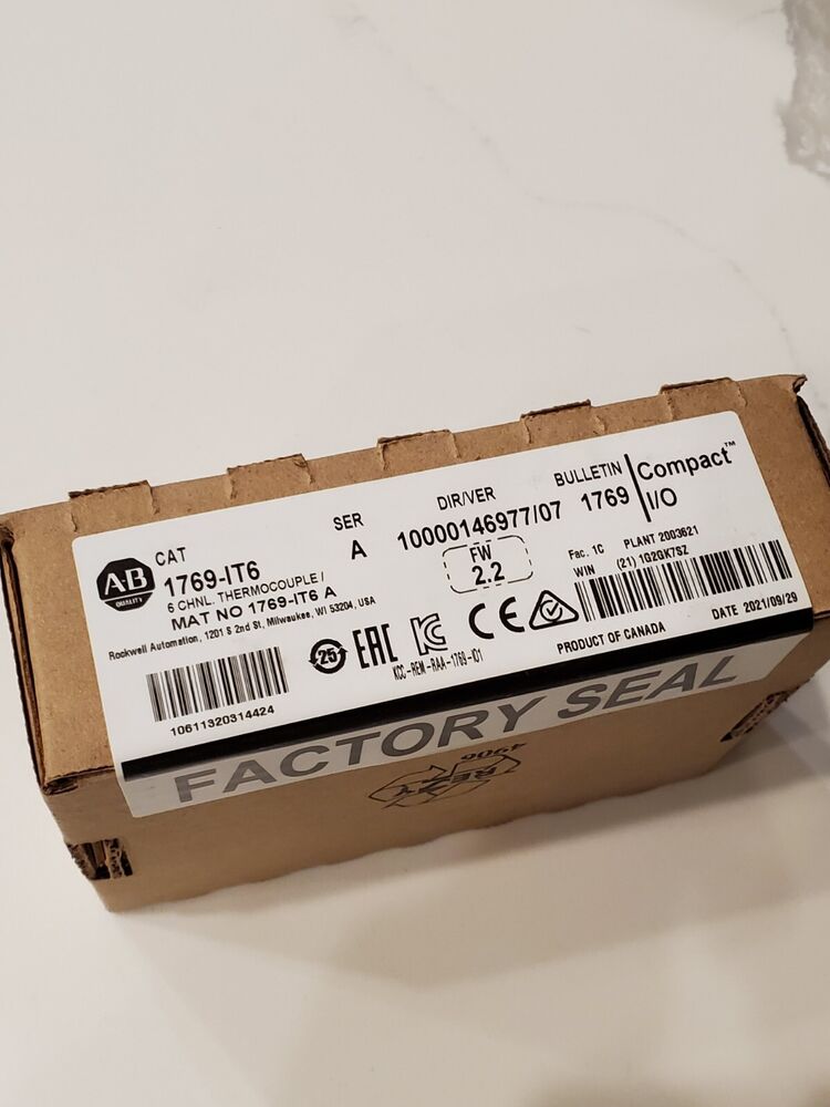 Allen-Bradley 1769-IT6 Compact I/O Module Box, Factory Sealed, 6-Channel Thermocouple Input, AB