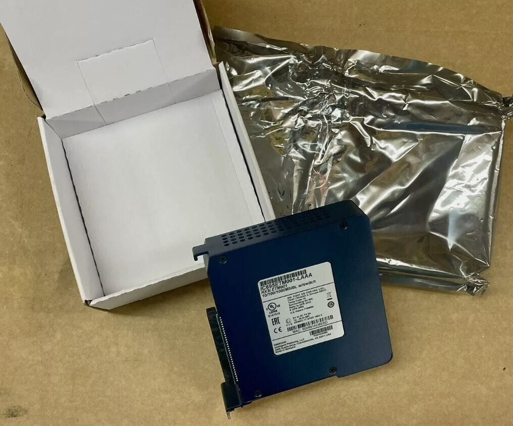 FANUC IC695ETM001-LAAA Ethernet Module for RX3i PLC, new in box. Emerson, 10/100/1000Mbits w/ switch