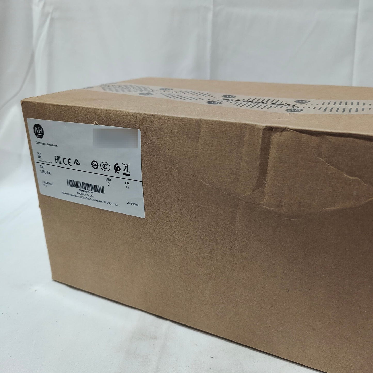 Allen-Bradley 1756-A4 ControlLogix 4 Slot Chassis box. Industrial PLC automation part.