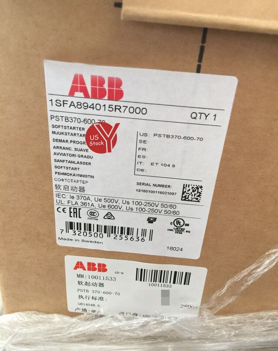 ABB PSTB370-600-70 Soft Starter, New in Box, Industrial Automation Parts