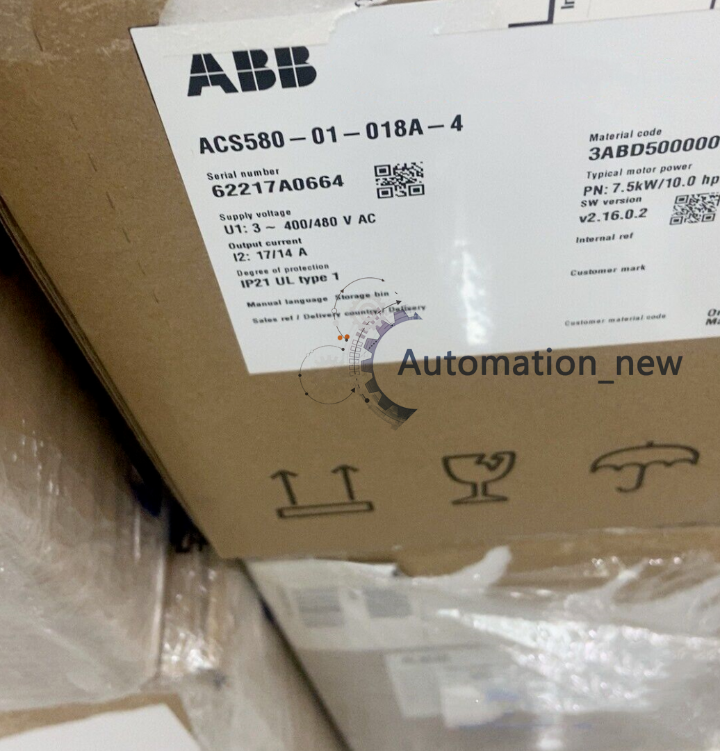 ABB ACS580-01-018A-4 Inverter Box with specifications and Automation_new logo